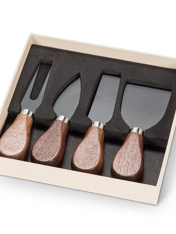 Walnut Handled Cheese Knives Set of 4