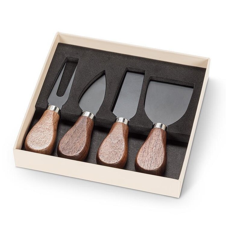 Walnut Handled Cheese Knives Set of 4