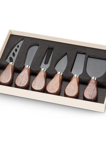 Walnut Handled Cheese Knives. Set of 6