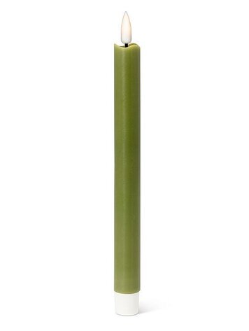 Green LED Taper Candle set of 2