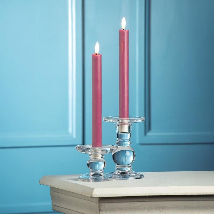 Rose LED Taper Candle set of 2