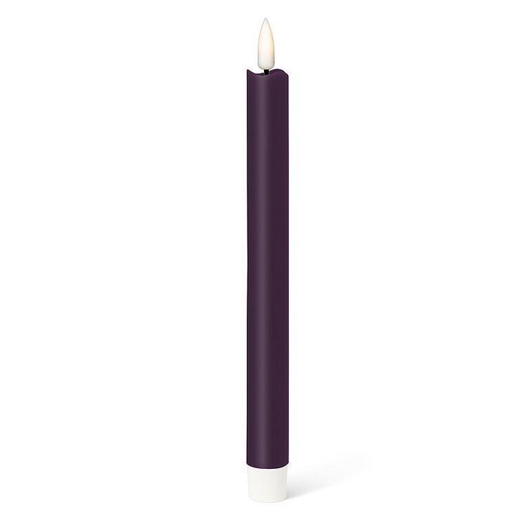 Purple LED Taper Candle set of 2
