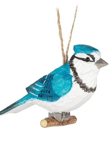Carved Blue Jay Ornament
