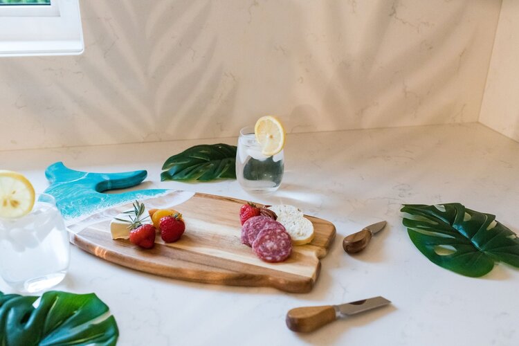 Resin-Accented Whale Shaped Charcuterie Board