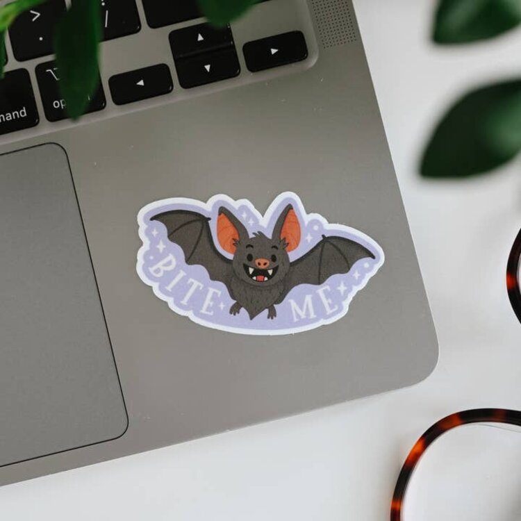 Bite Me Bat Vampire Sticker