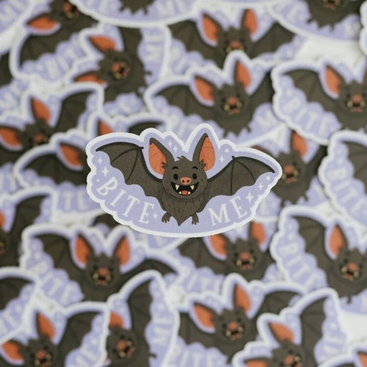 Bite Me Bat Vampire Sticker