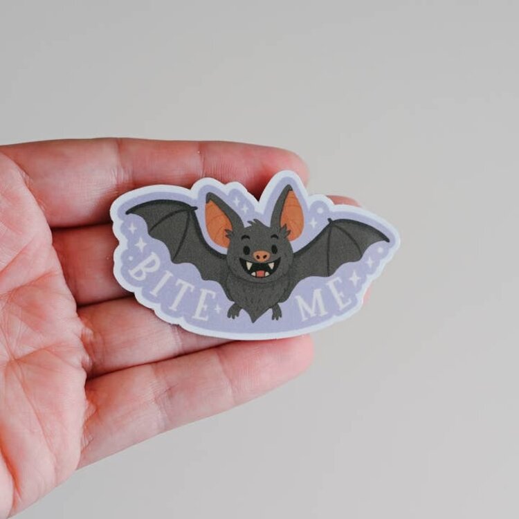 Bite Me Bat Vampire Sticker