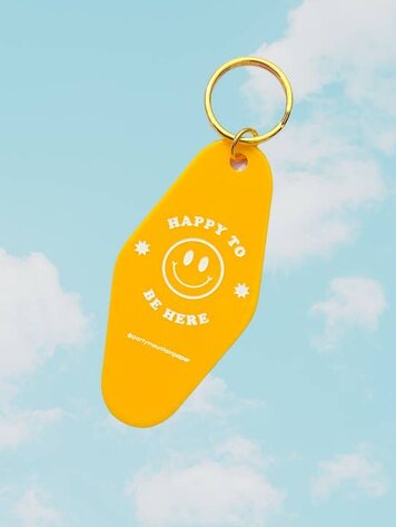 Happy To Be Here Motel Tag Keychain