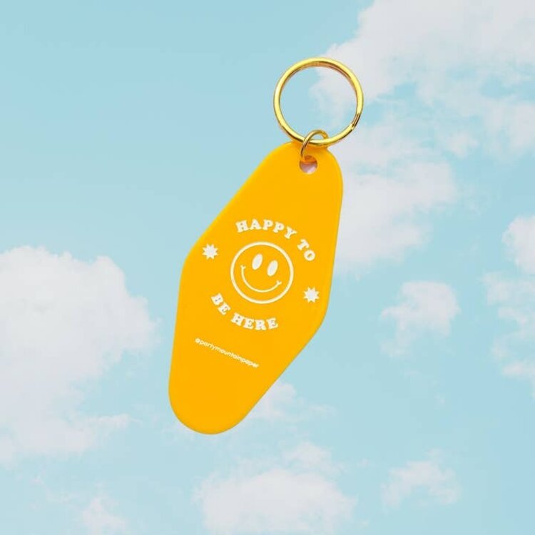 Happy To Be Here Motel Tag Keychain