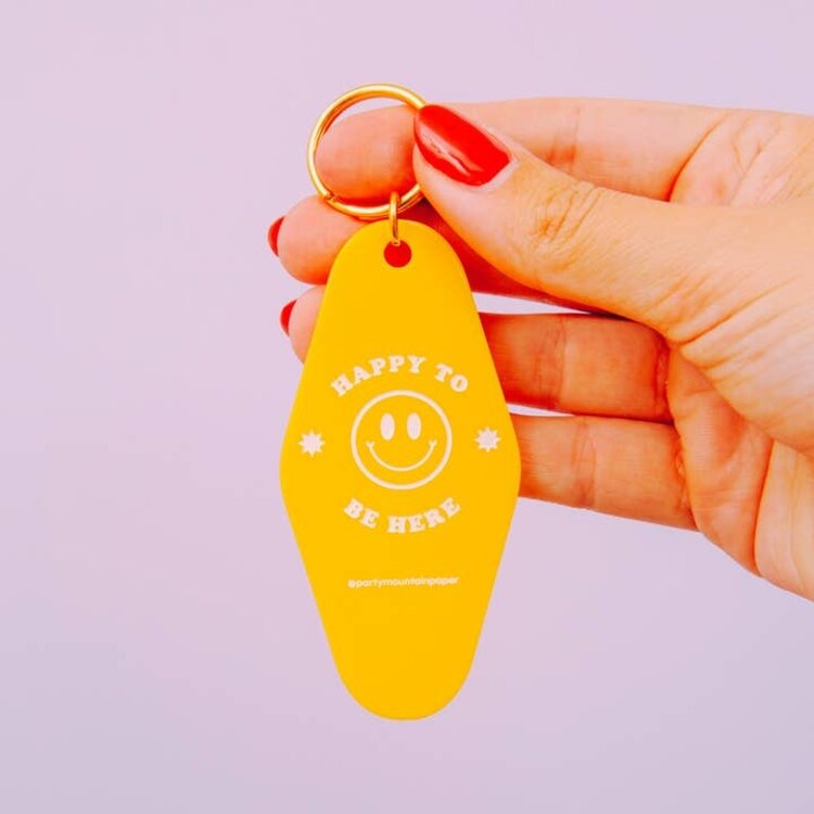 Happy To Be Here Motel Tag Keychain