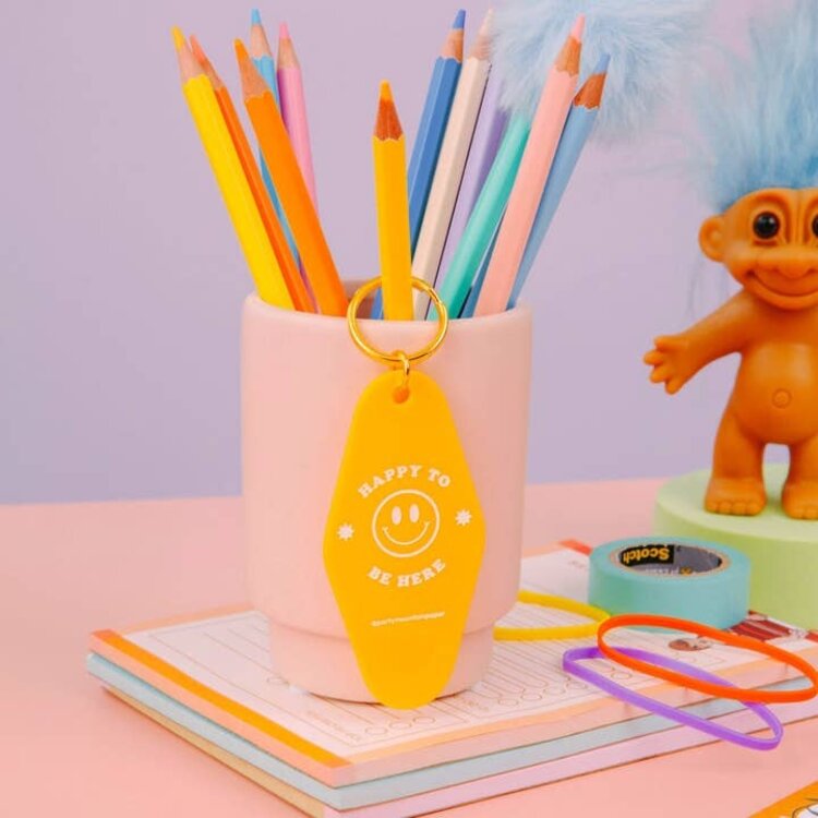 Happy To Be Here Motel Tag Keychain