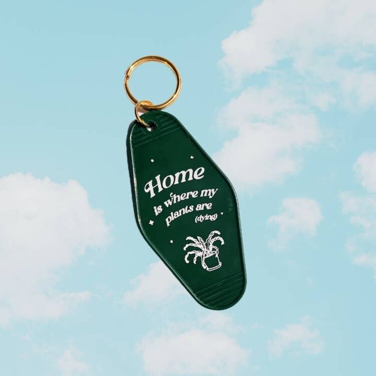 Home is Where My Plants Are Motel Tag Keychain