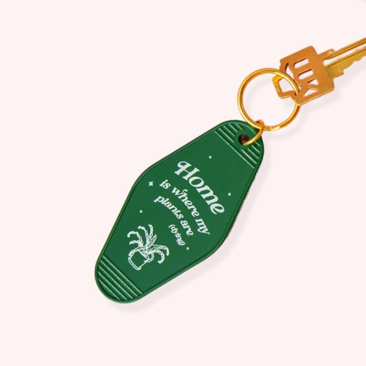 Home is Where My Plants Are Motel Tag Keychain