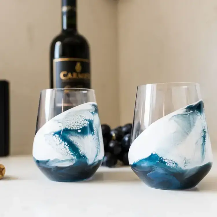 Resin Coated Entertaining Glasses (Set of 2)