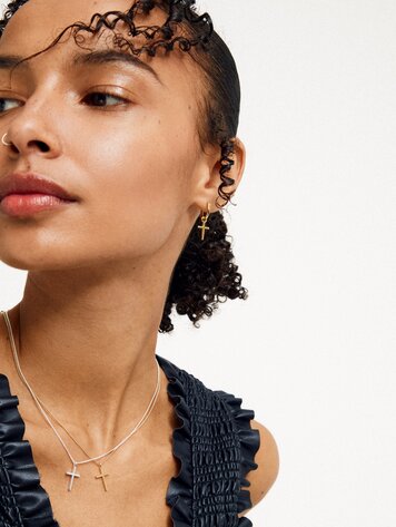 DAISY cross hoop earrings