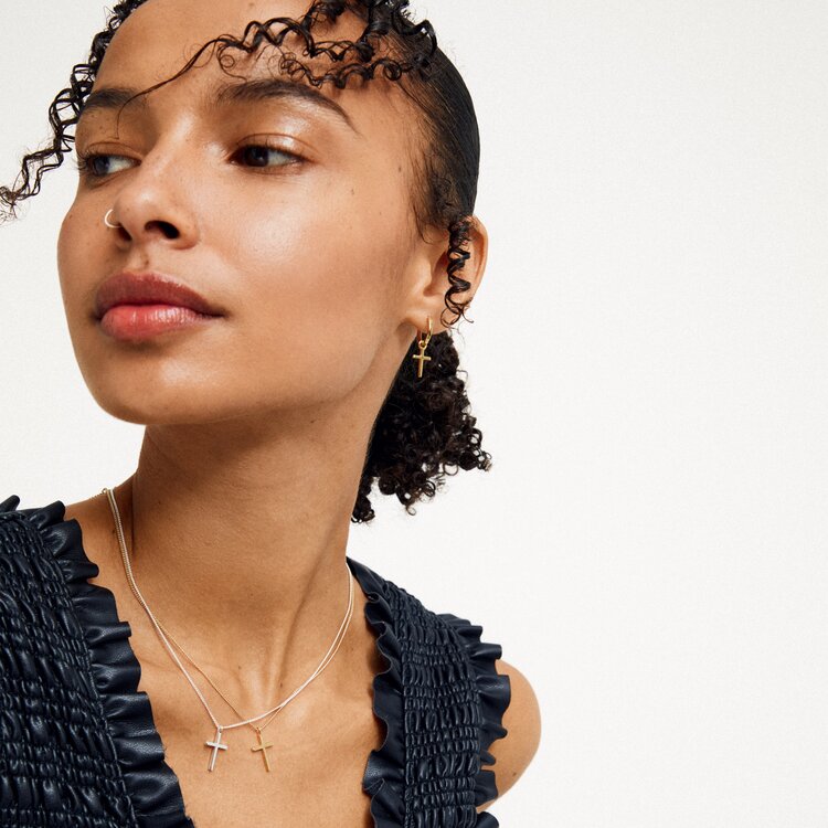 DAISY cross hoop earrings