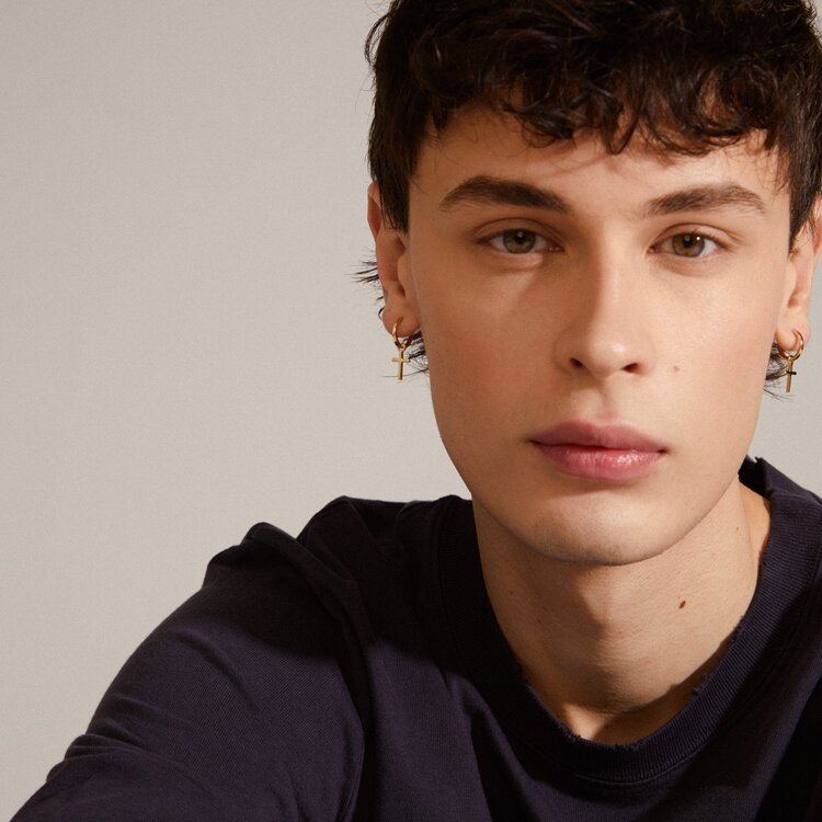 DAISY cross hoop earrings