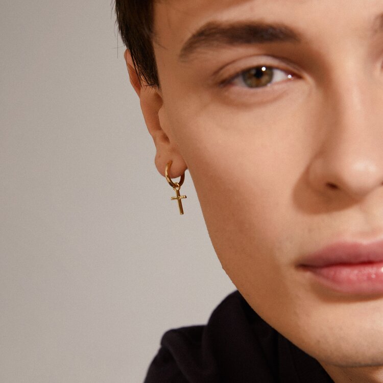 DAISY cross hoop earrings