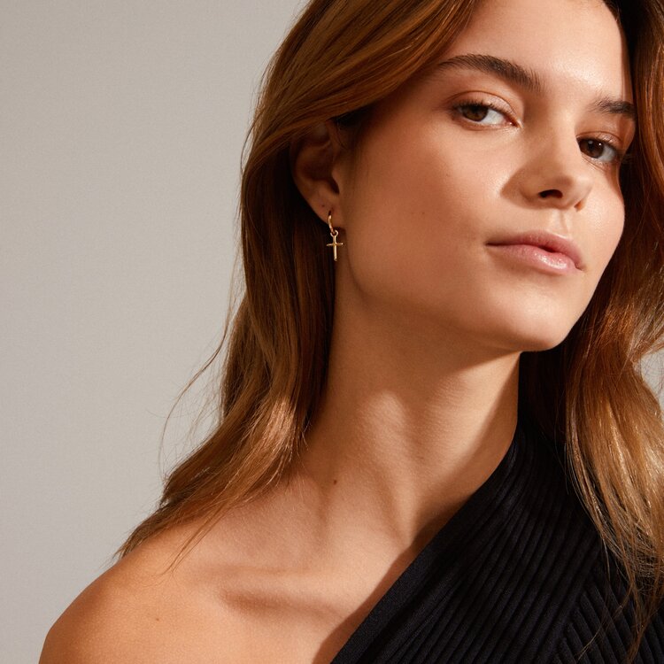 DAISY cross hoop earrings