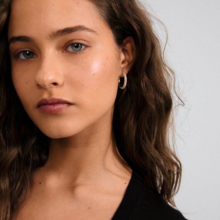 Tatum Large Crystals Hoop 24 mm