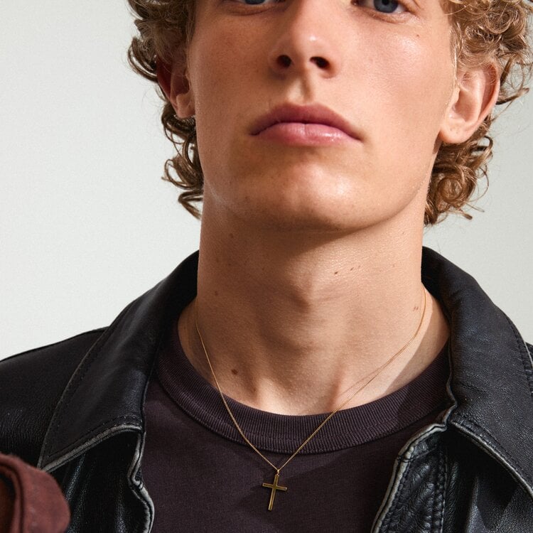 Flynn recycled cross pendant necklace