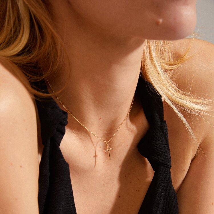 Flynn recycled cross pendant necklace