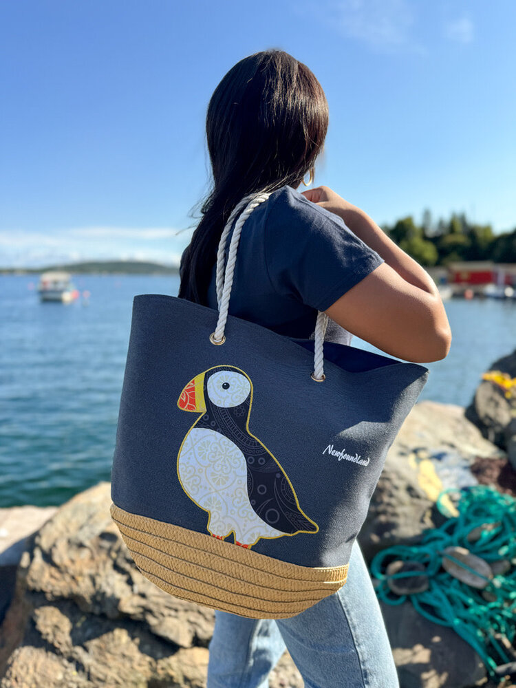 Puffin Navy Canvas Tote
