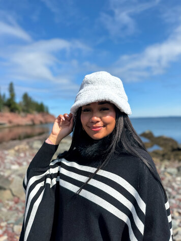 Ivory Lambs Wool Bucket Hat M/L