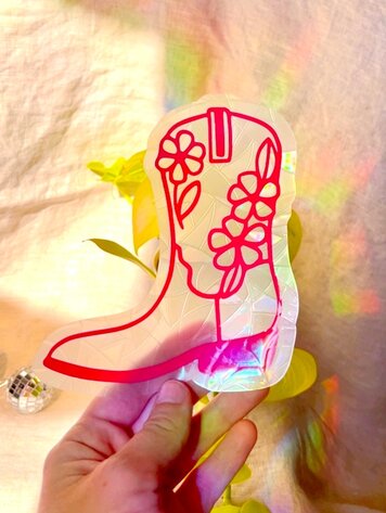 Cowboy Boot Suncatcher Sticker