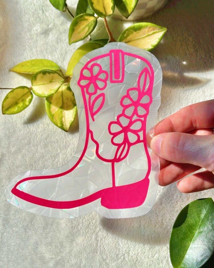 Cowboy Boot Suncatcher Sticker