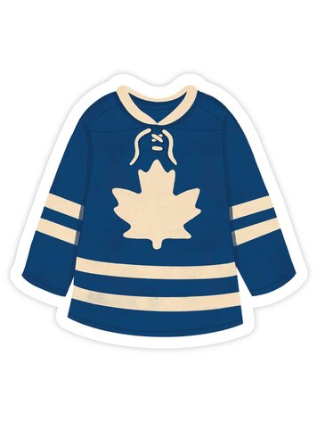 Blue and White Hockey Jersey Sticker