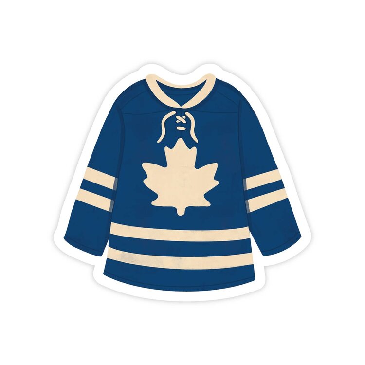 Blue and White Hockey Jersey Sticker