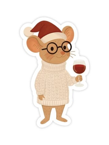 Holiday Wine Mouse Sticker