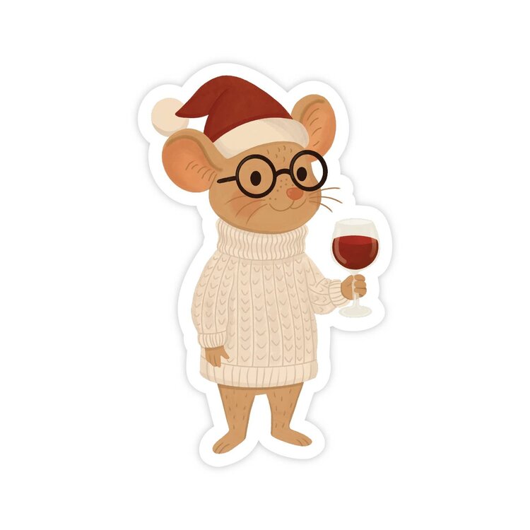 Holiday Wine Mouse Sticker