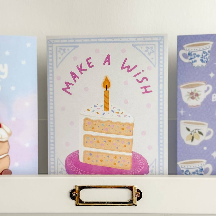 Make A Wish Birthday Cake Card