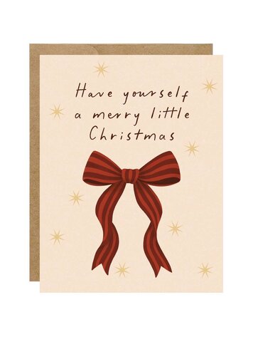 Merry Little Christmas Bow Christmas Card