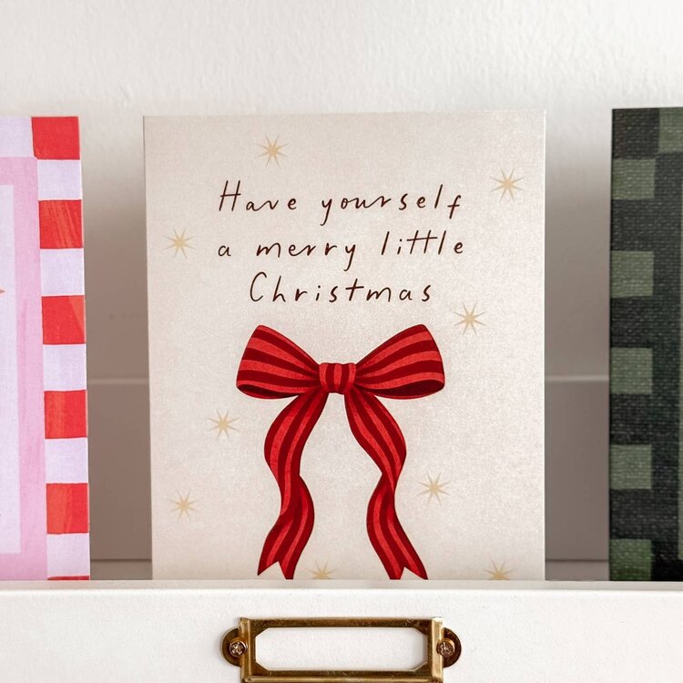 Merry Little Christmas Bow Christmas Card