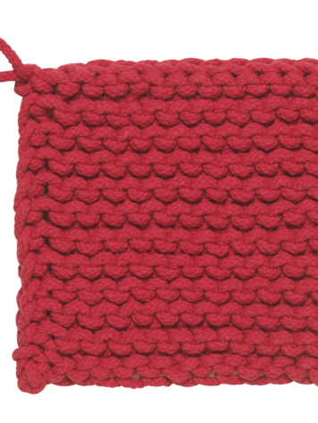Chili Red Knit Potholder
