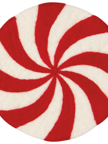 Merry Mints Christmas Felt Wool Trivet