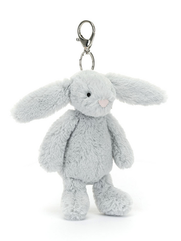 Jellycat Inc Bashful Silver Grey Bunny Bag Charm
