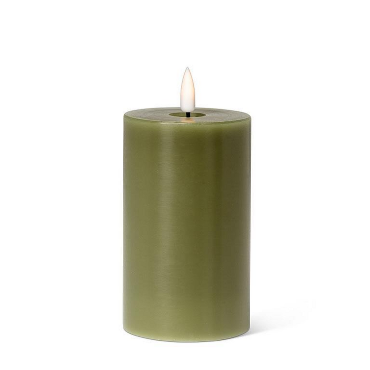 Green LED Pillar Candle