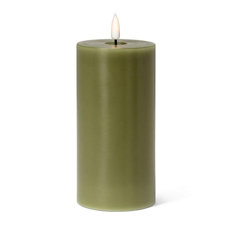 Green LED Pillar Candle