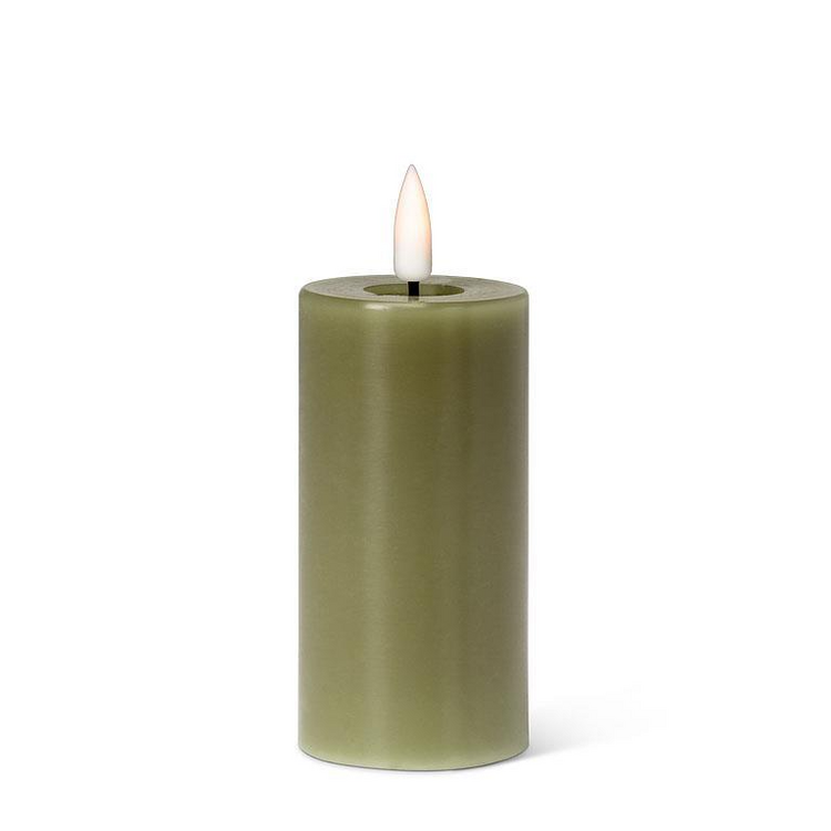 Green LED Pillar Candle