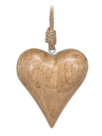 Wooden Puffy Heart Ornament