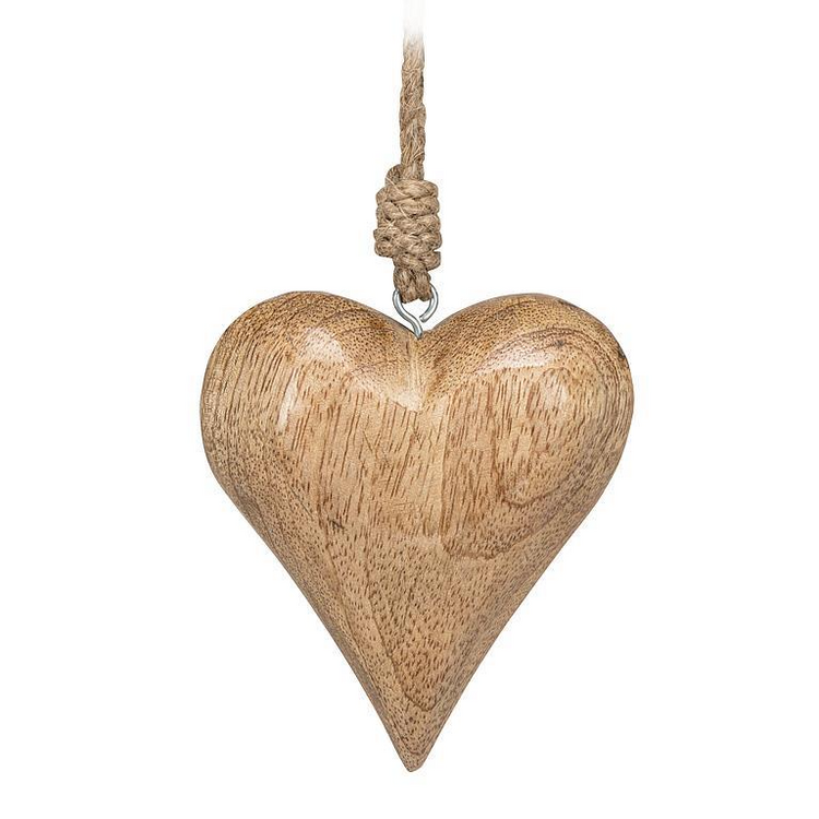 Wooden Puffy Heart Ornament