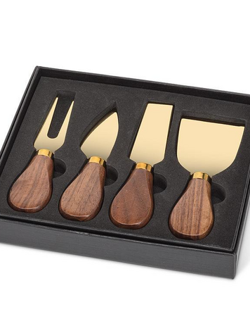 Walnut Handled Cheese Knives S/4