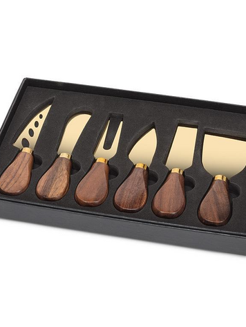 Walnut Handled Cheese Knives S/6