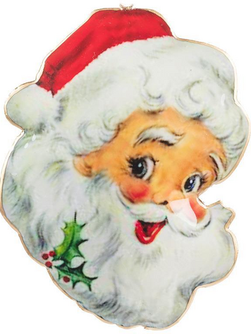 Large Retro Santa Head Ornament