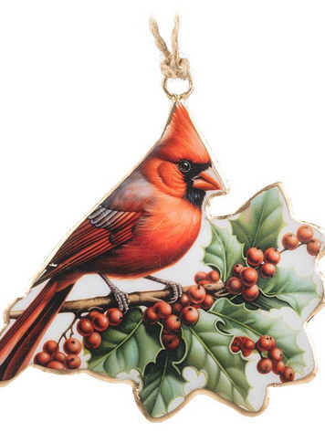 Cardinal & Holly Ornament