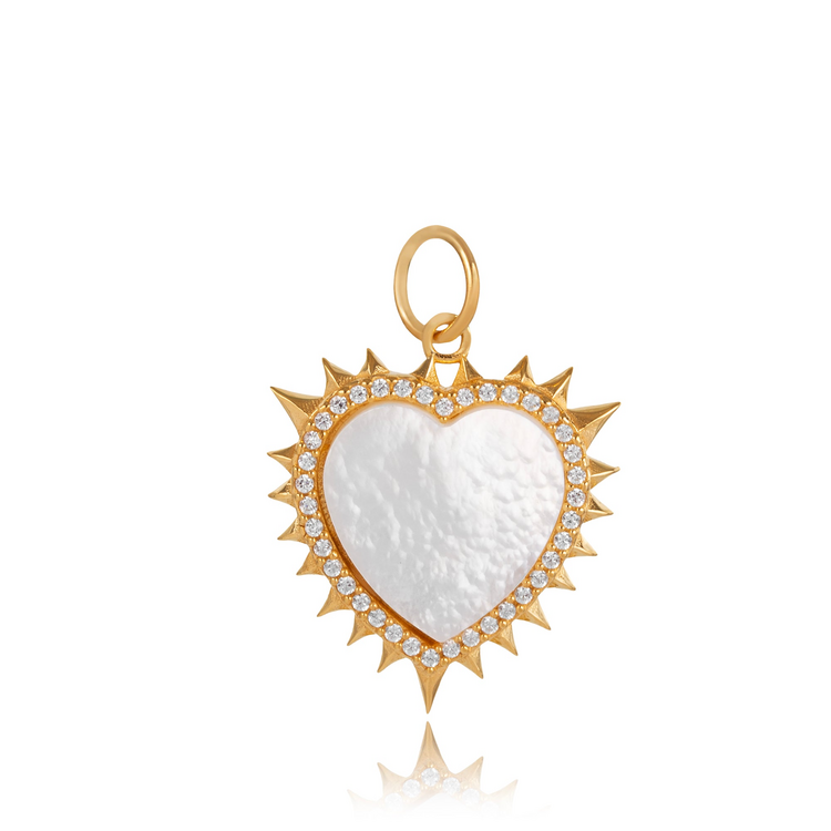 MOP Cystal Heart Charm